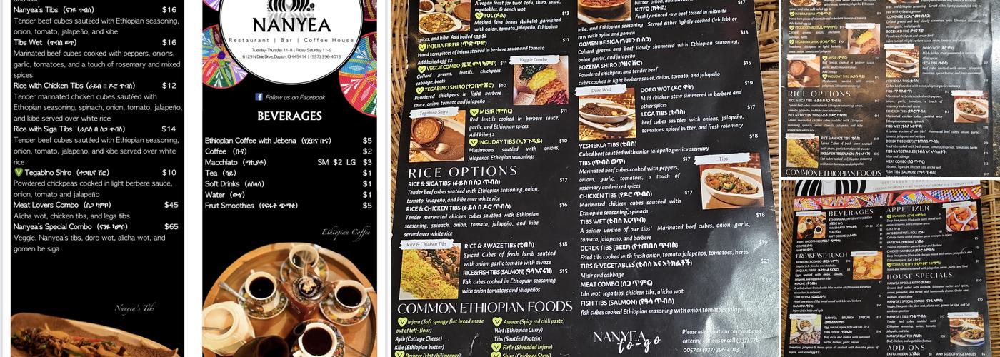 Nanyea Restaurant Coffee House & Bar Menu
