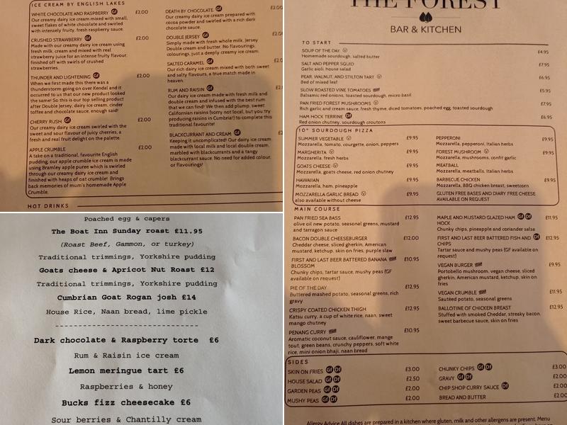 The Forest Bar and Kitchen Menu