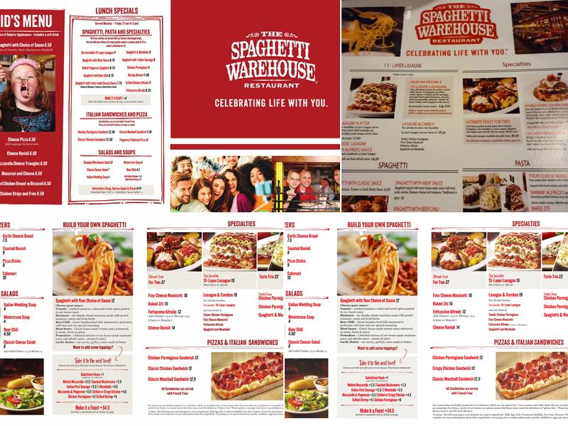 Spaghetti Warehouse Menu