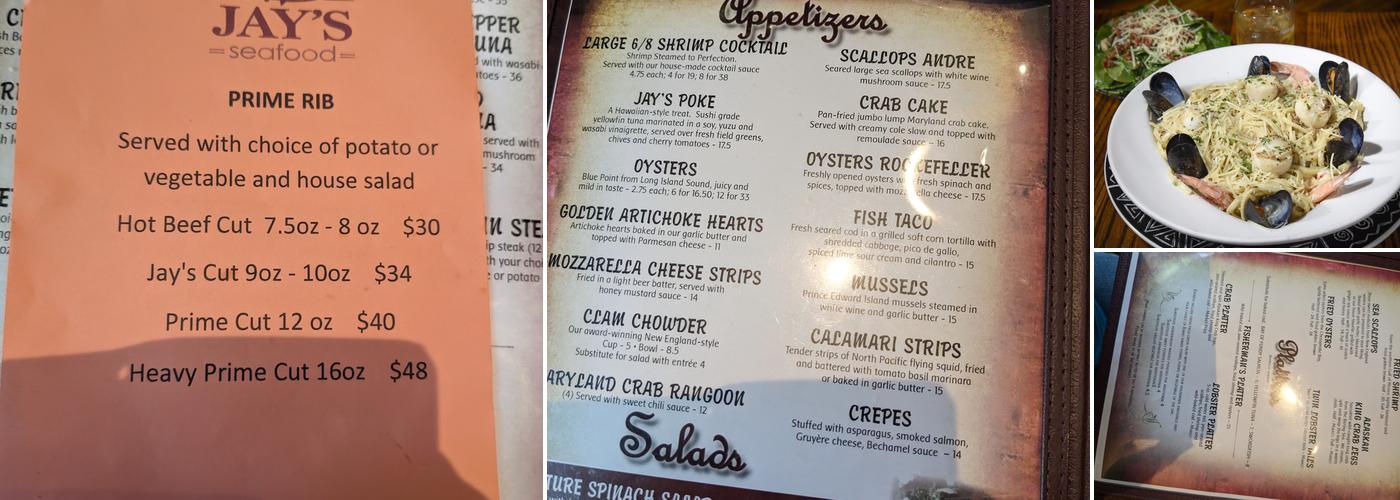Jay's Seafood Menu