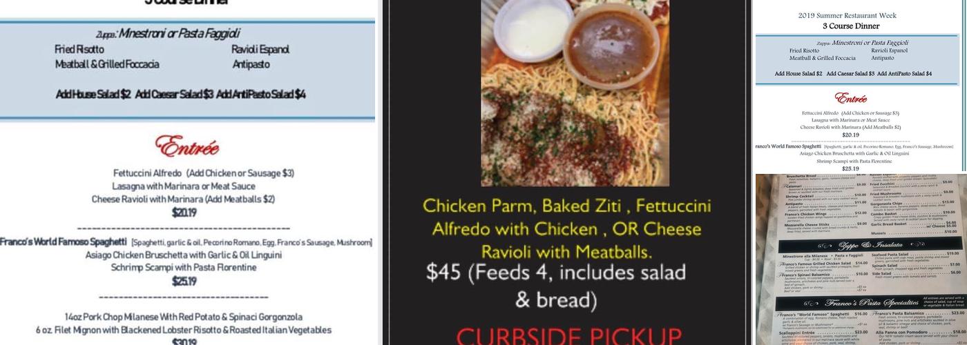 Franco's Menu
