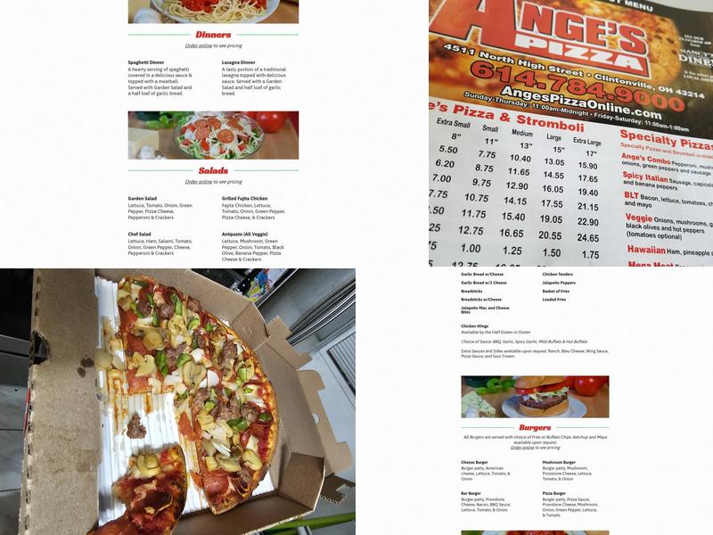 Ange's Pizza - Clintonville Menu