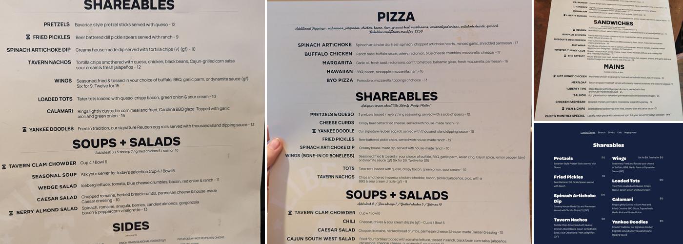 Liberty Tavern Menu