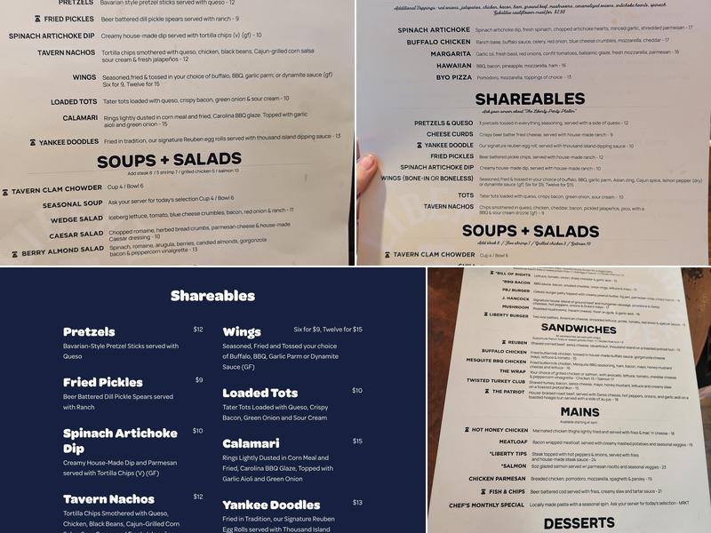 Liberty Tavern Menu