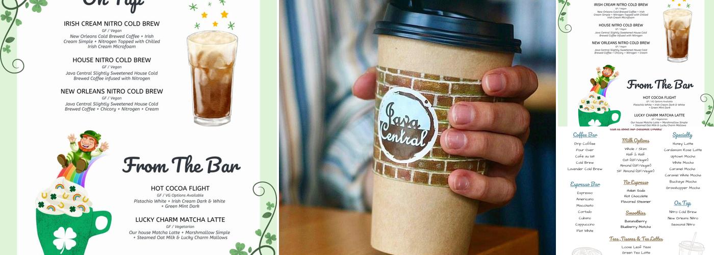 Java Central Café and Roaster Menu