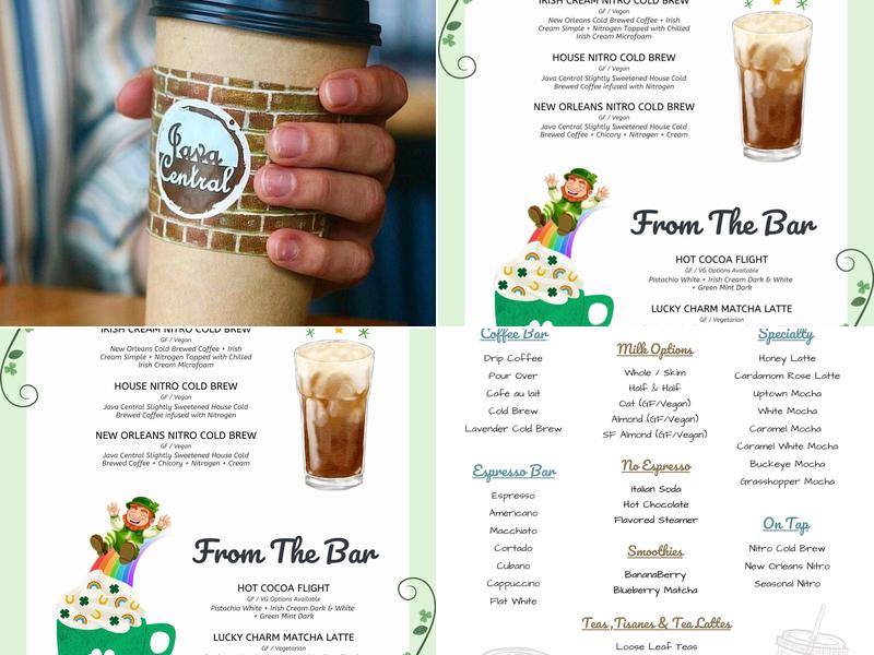 Java Central Café and Roaster Menu