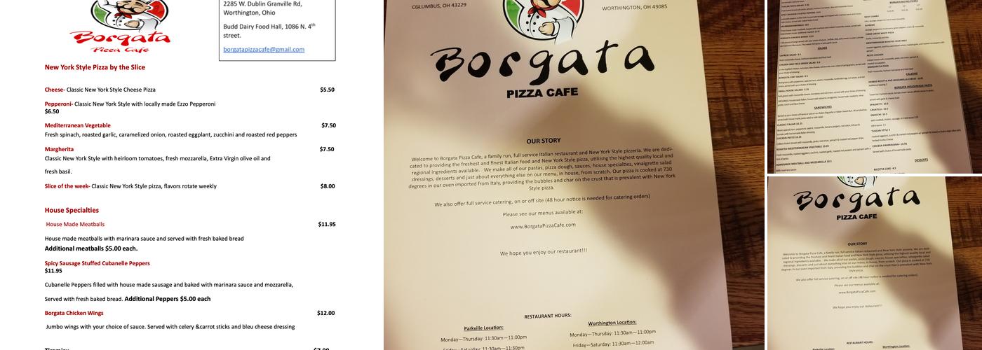 Borgata Pizza Cafe Menu