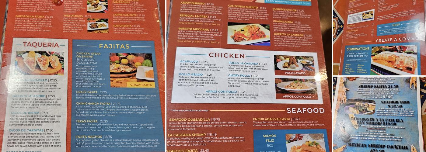 Crazy Burrito Menu