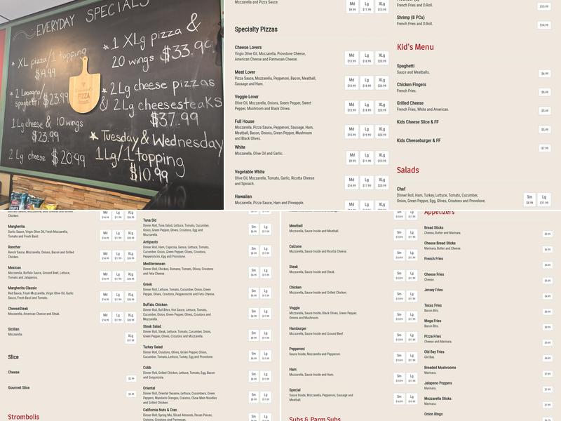 Dominick's Pizza Menu