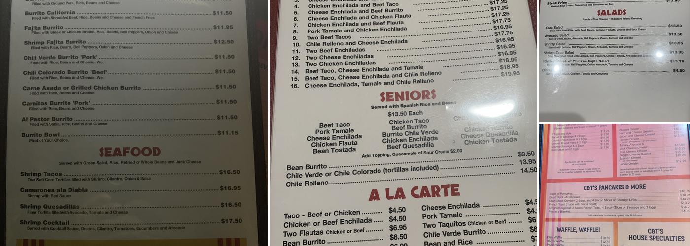 C&T's Restaurant LLC Menu