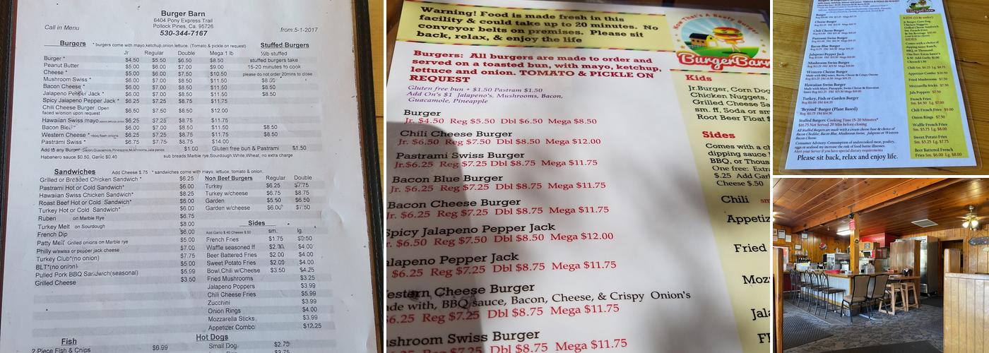 Burger Barn Menu