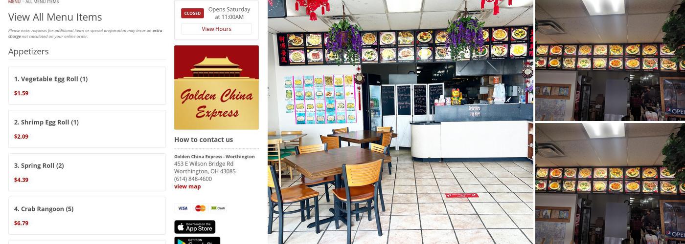 Golden China Express Menu