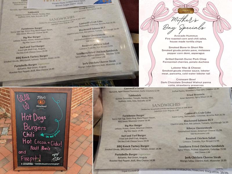 Cantwell's Tavern Menu