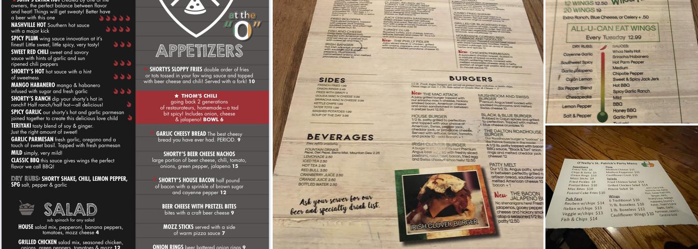 O'Nelly's Sports Pub & Grill Menu