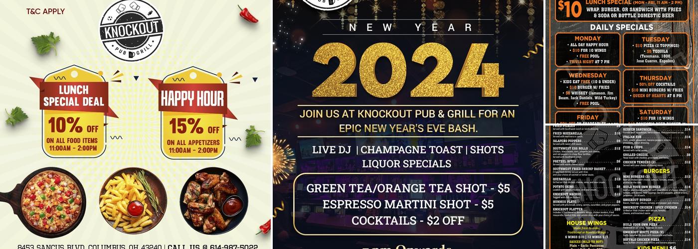 Knockout Pub & Grill Menu