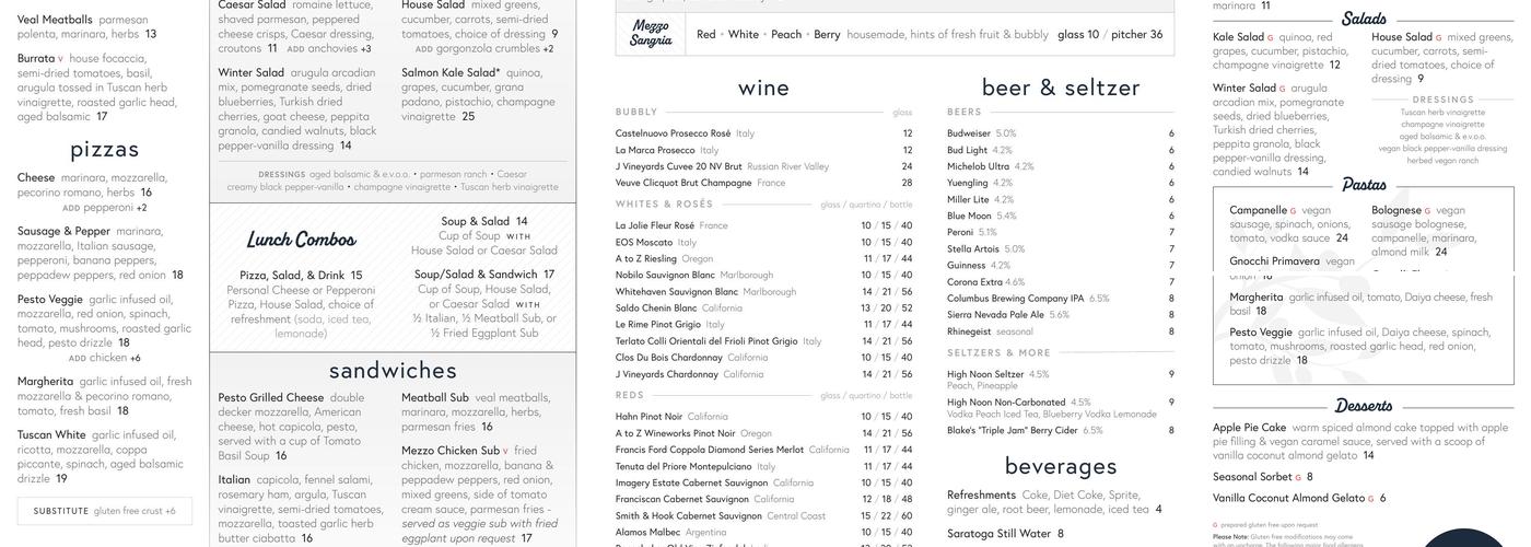 Mezzo Menu