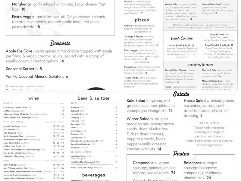 Mezzo Menu
