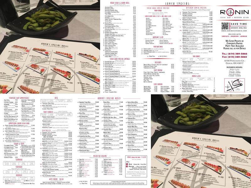 Ronin Restaurant Menu