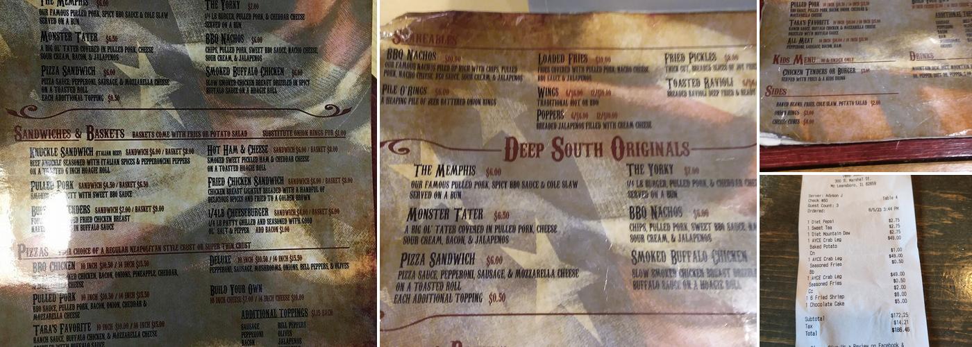 Deep South Menu