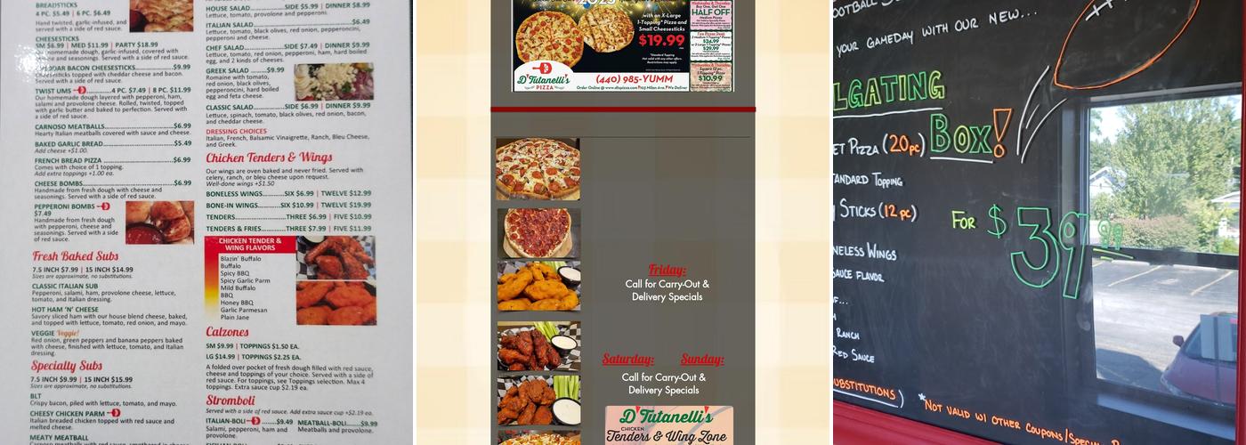 D'Tutanelli's Pizza-Amherst Menu