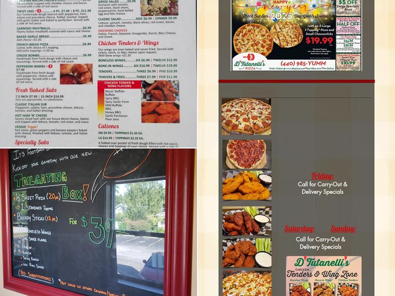 D'Tutanelli's Pizza-Amherst Menu