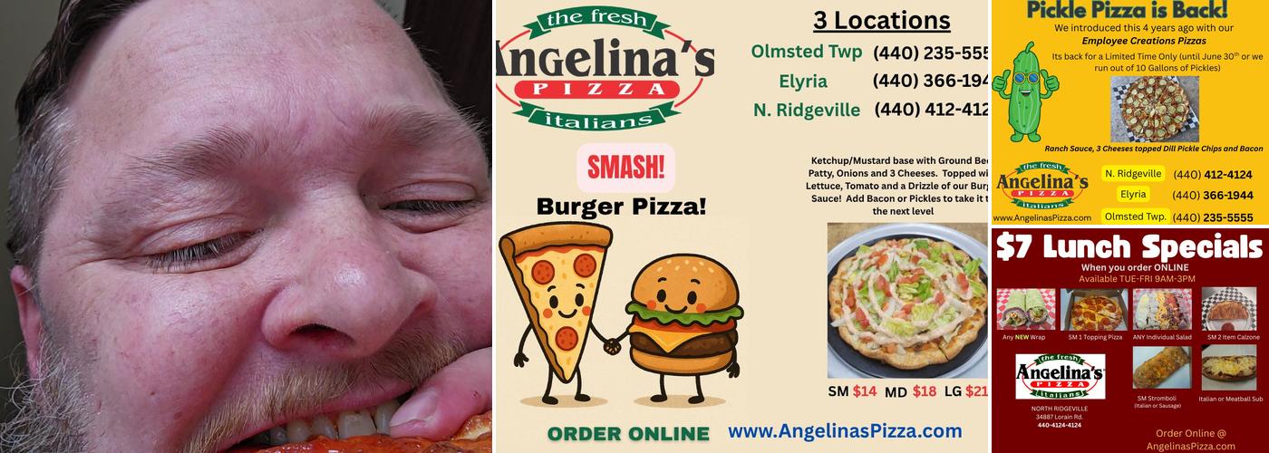 Angelina's Pizza Menu