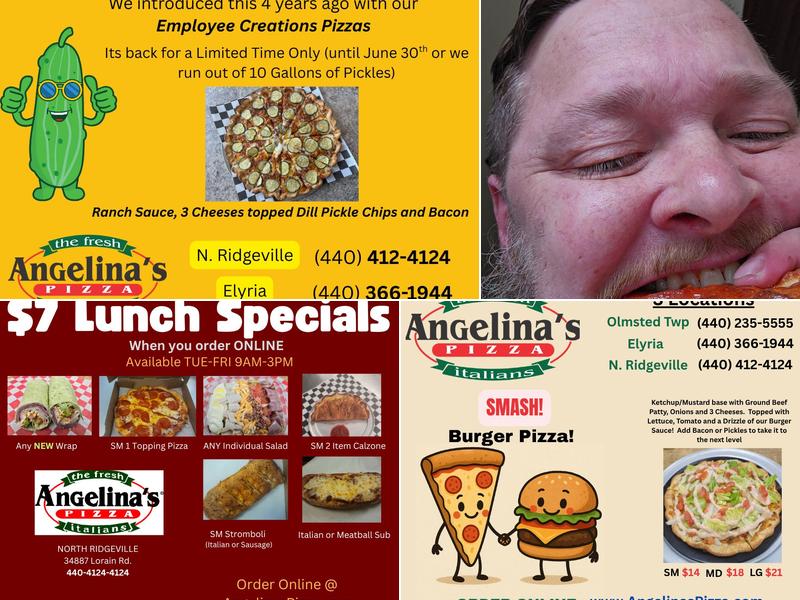 Angelina's Pizza Menu
