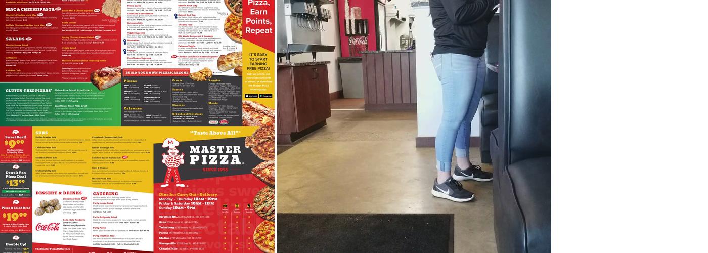 Master Pizza Menu
