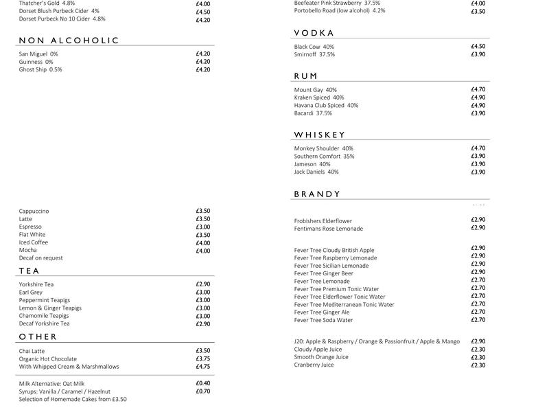 NINE Restaurant and Bar Menu