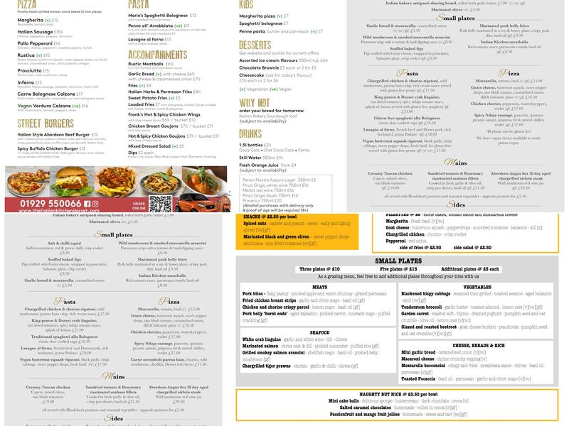 The Italian Kitchen Menu