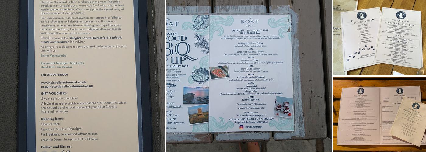 Clavells Restaurant Menu