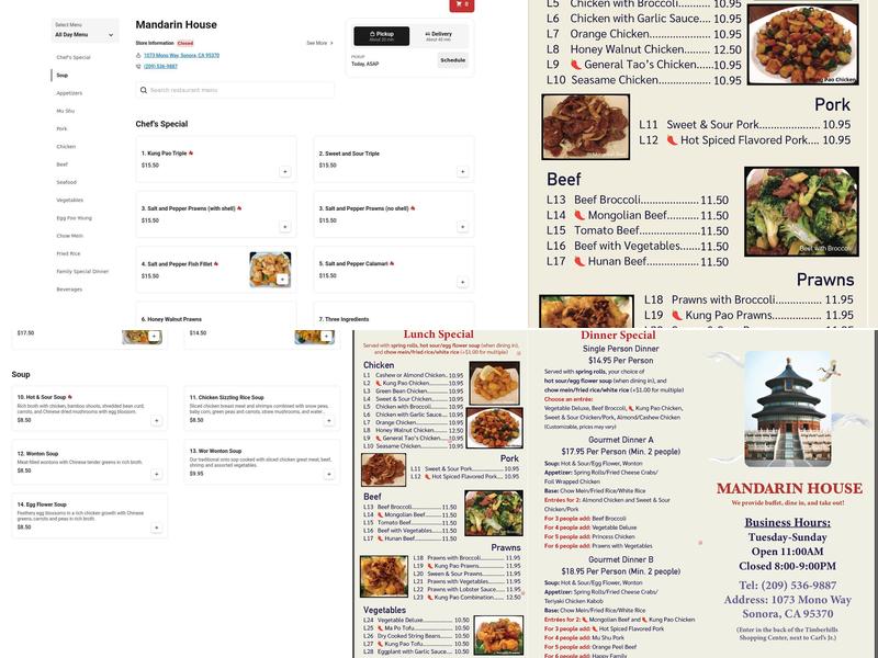 Mandarin House Menu