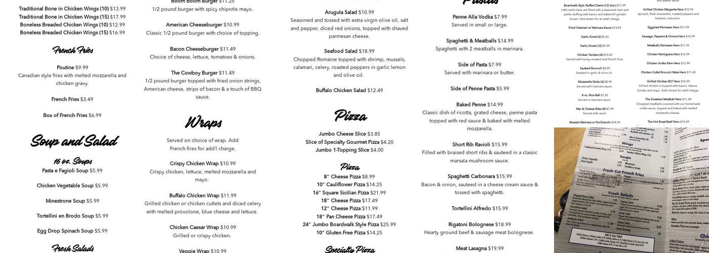 Boardwalk Pizza Menu