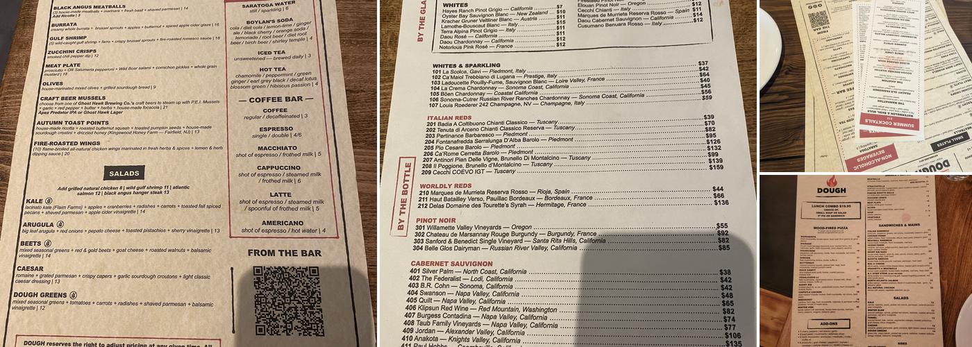 Dough Menu
