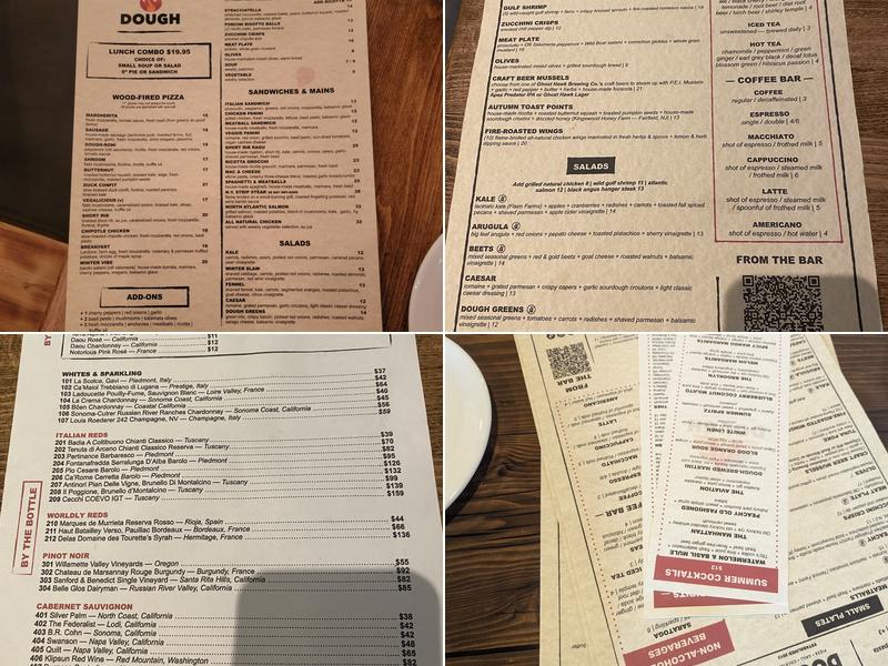 Dough Menu