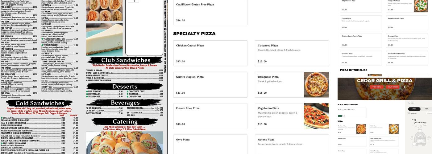 Cedar Grill & Pizza Menu