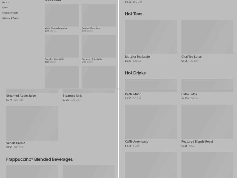 Starbucks Menu