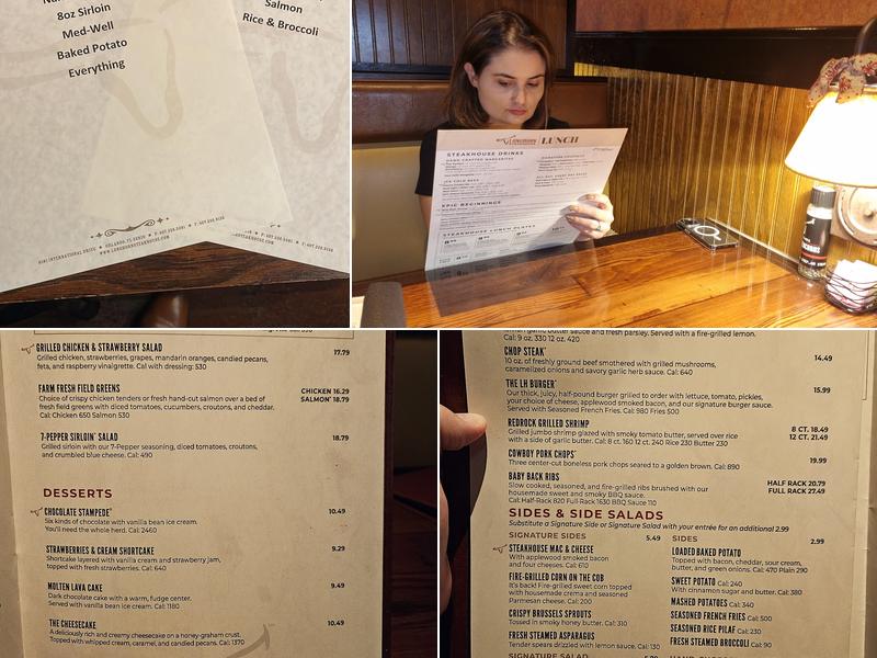 LongHorn Steakhouse Menu