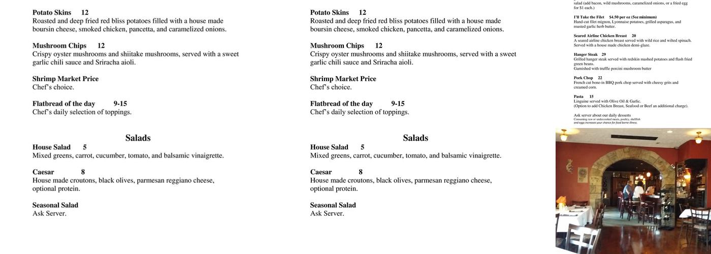 Diso's Bistro At All Nations Menu