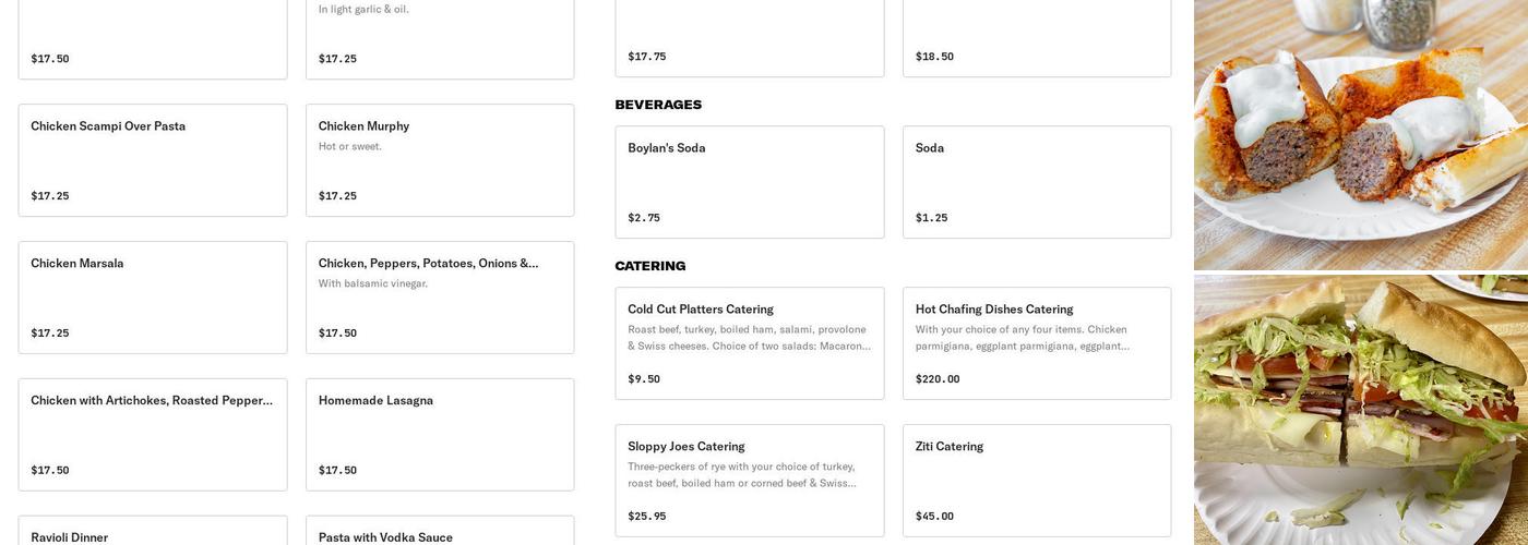 Pizza & Sandwich Barn Menu