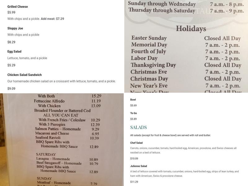 Falls Family Restaurant Menu