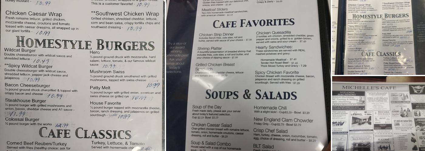 Michelle's Café Menu
