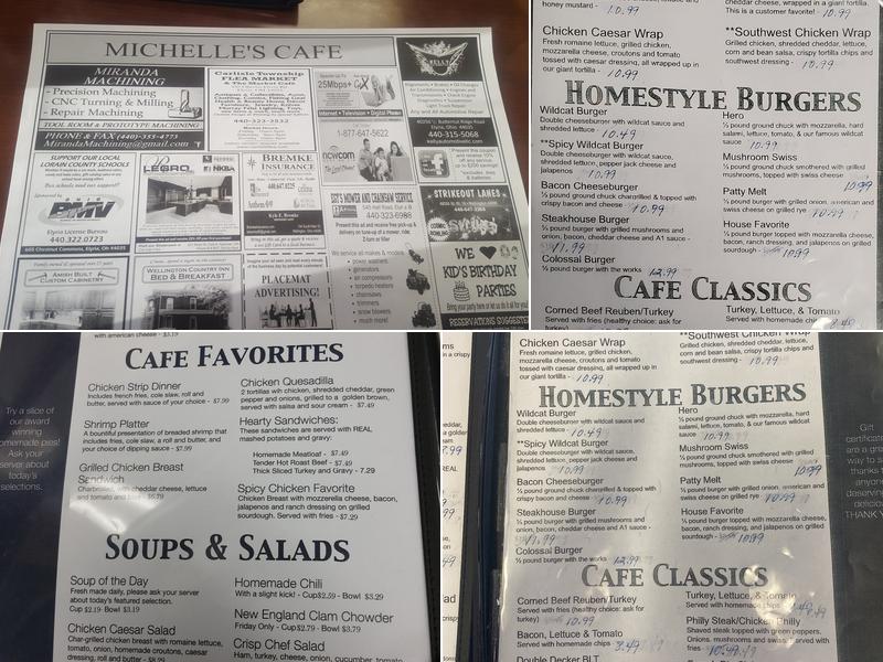 Michelle's Café Menu
