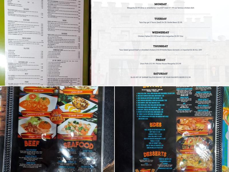 Papasitos and Beer Mexican Grill Menu