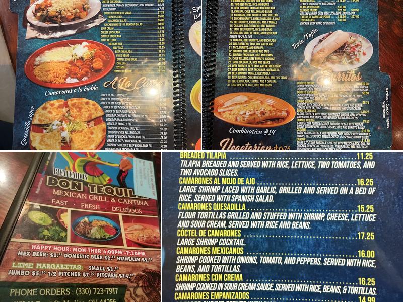 Don Tequila Medina Menu