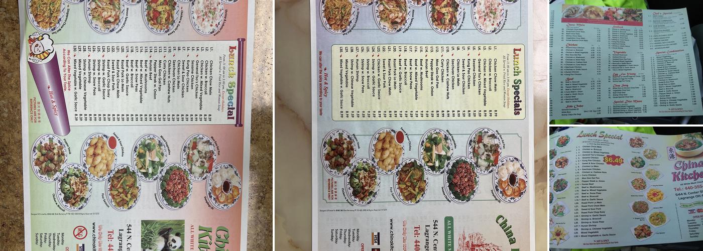 China Kitchen Menu