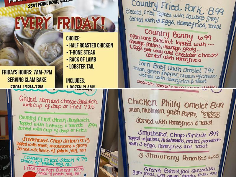 C&J's diner Menu
