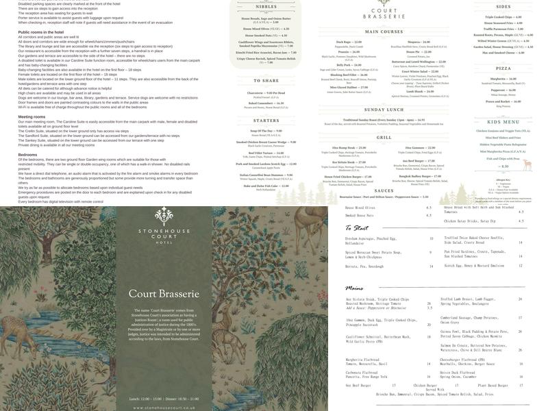 Court Brasserie at Stonehouse Court Menu