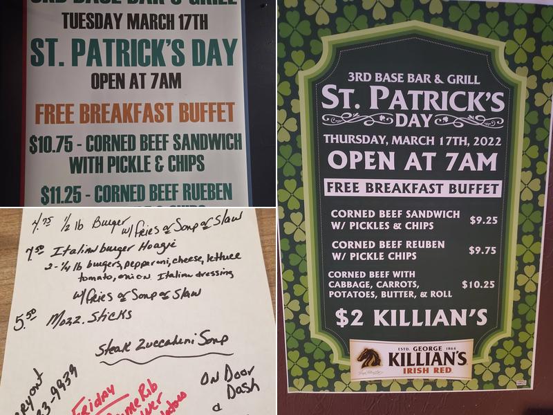 3rd Base Bar & Grill Menu