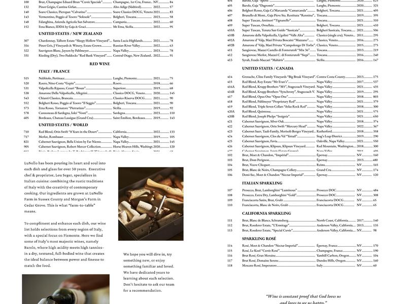 Lu Nello Menu